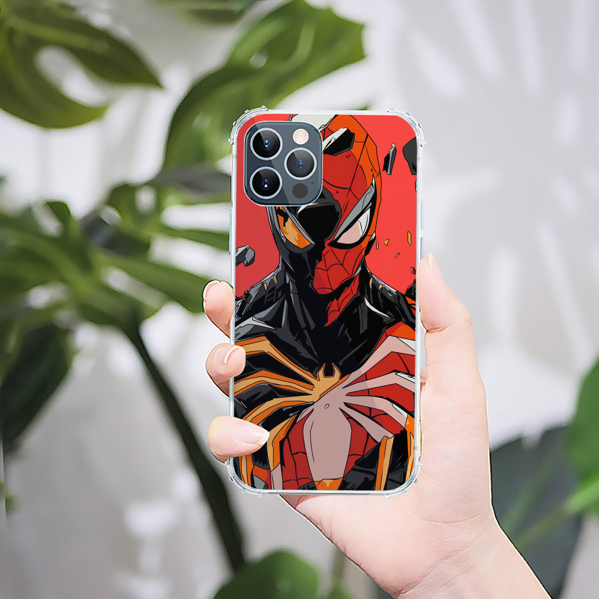 （画像用） Spider Man スパイダーマン 【iPhone 12シリーズ対応】透明スマホケース（クリアソフトケース）